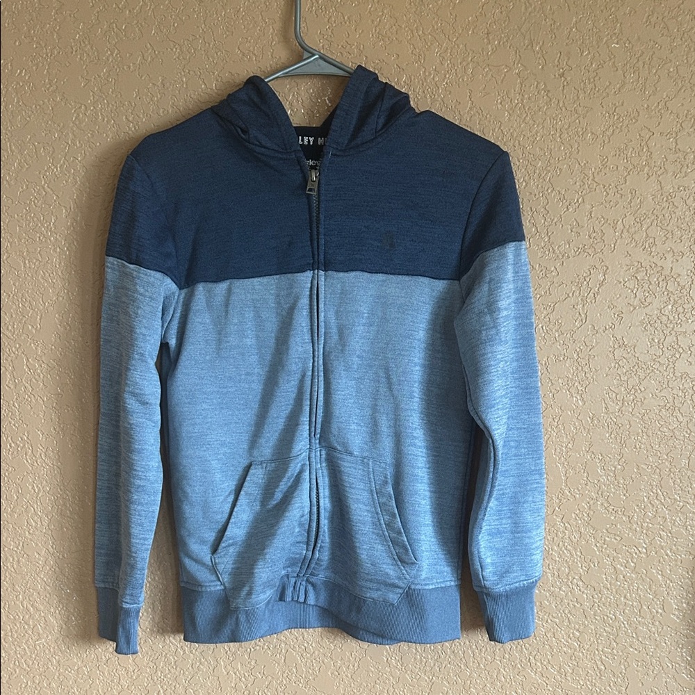 Hurley Two-Tone Blue Zip-Up Sweater